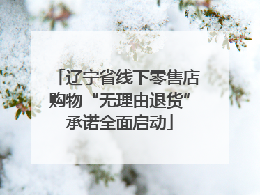 辽宁省线下零售店购物“无理由退货”承诺全面启动