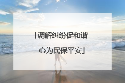 调解纠纷促和谐 一心为民保平安