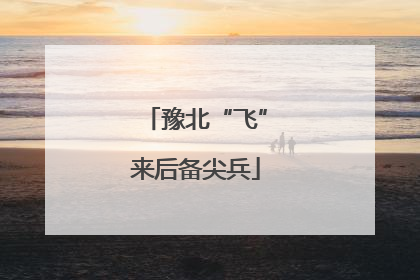 豫北“飞”来后备尖兵
