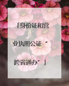 身份证和营业执照公证“跨省通办”