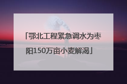 鄂北工程紧急调水为枣阳150万亩小麦解渴