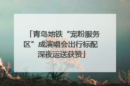 青岛地铁“宠粉服务区”成演唱会出行标配 深夜运送获赞