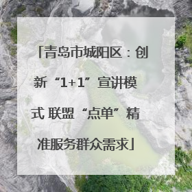 青岛市城阳区：创新“1+1”宣讲模式 联盟“点单”精准服务群众需求