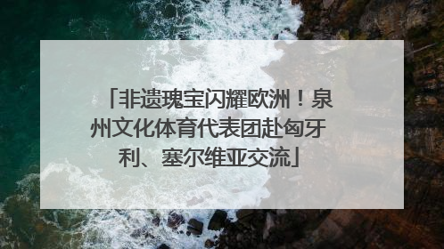 非遗瑰宝闪耀欧洲！泉州文化体育代表团赴匈牙利、塞尔维亚交流
