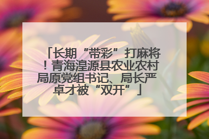 长期“带彩”打麻将!青海湟源县农业农村局原党组书记、局长严卓才被“双开”
