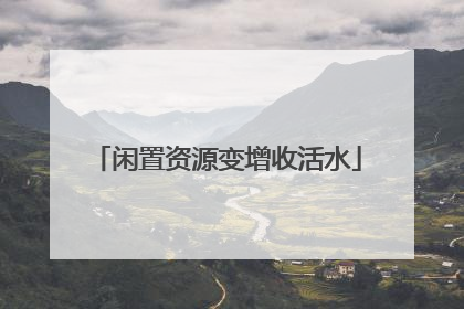 闲置资源变增收活水