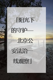 阳光下的守护——北京公安法治一线观察