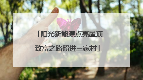 阳光新能源点亮屋顶 致富之路照进三家村