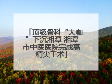 顶级骨科“大咖”下沉湘潭 湘潭市中医医院完成高精尖手术