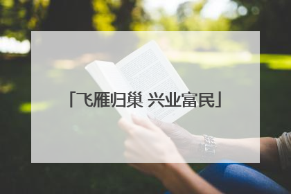 飞雁归巢 兴业富民