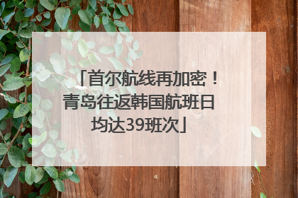 首尔航线再加密！青岛往返韩国航班日均达39班次