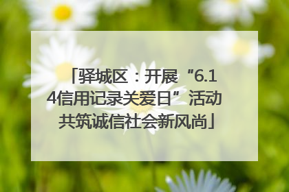 驿城区：开展“6.14信用记录关爱日”活动 共筑诚信社会新风尚