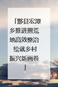 黟县宏潭乡推进撂荒地高效整治 绘就乡村振兴新画卷