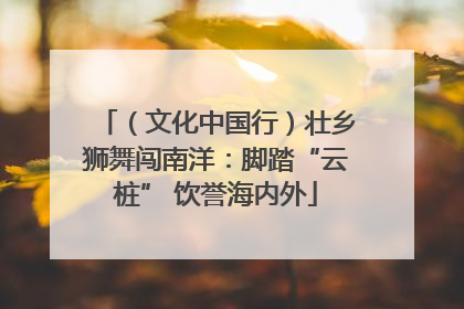 （文化中国行）壮乡狮舞闯南洋：脚踏“云桩” 饮誉海内外