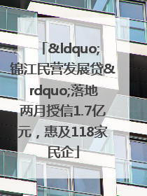 “锦江民营发展贷”落地两月授信1.7亿元，惠及118家民企