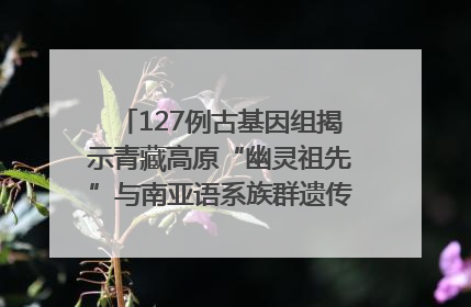 127例古基因组揭示青藏高原“幽灵祖先”与南亚语系族群遗传起源｜封面科考队