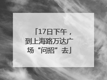 17日下午，到上海路万达广场“问招”去