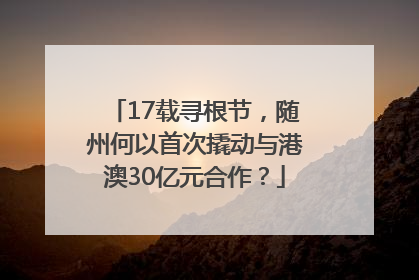 17载寻根节，随州何以首次撬动与港澳30亿元合作？