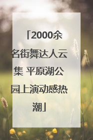 2000余名街舞达人云集 平原湖公园上演动感热潮