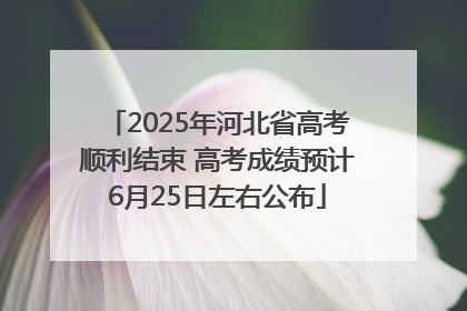 2025年河北省高考顺利结束 高考成绩预计6月25日左右公布