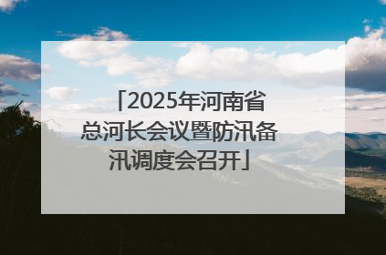 2025年河南省总河长会议暨防汛备汛调度会召开
