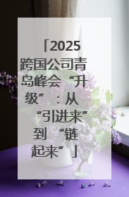 2025跨国公司青岛峰会“升级”：从 “引进来” 到 “链起来”