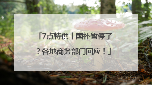 7点特供丨国补暂停了？各地商务部门回应！